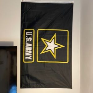 US Army flag and US Army metal wall decor